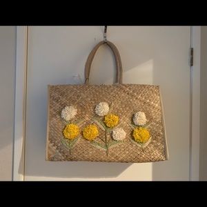 zara handmade straw bag beach bag - pretty big